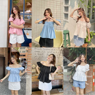 เสื้อปาดไหล่แขนบอลลูน อกถึง38 สาวอวบใส่ได้ เสื้อแขนตุ๊กตา ผ้า 2 ชั้น น่ารักมากก❤️