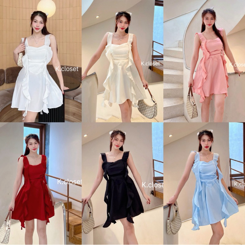 Harmony Dress เดรสคอหัวใจทรงสวยหรูดูแพง เดรสออกงาน มินิเดรสแขนระบาย