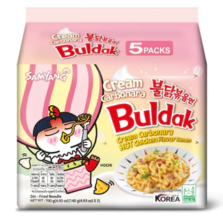 [แพ็ค 5 ซอง] Samyang Buldak Creamy Carbonara ซัมยัง บูลดัก ครีมมี่ คาร์โบนาร่า 700 กรัม