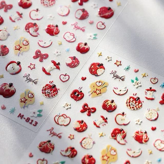 สติกเกอร์ติดเล็บ ลายแอปเปิ้ลY2K แผ่นละ 9 บาท สินค้าพร้อมส่ง
