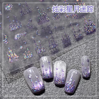 สติกเกอร์ติดเล็บ เพิ่มความระยิบระยับ แผ่นละ 9 บาท มี2สีให้เลืิก สินค้าพร้อมส่งในไทย