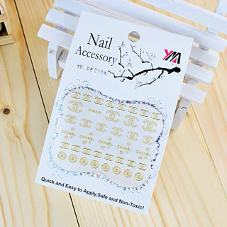 สติกเกอร์ติดเล็บ 3D ลายแบรนด์ สุ่ม 3 แผ่นต่อชุด (ไม่ซ้ำลาย) 10 บาท