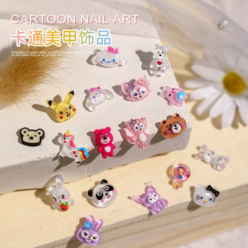 อะไหล่ติดเล็บการ์ตูนคละรวม 50 ชิ้น 45 บาท