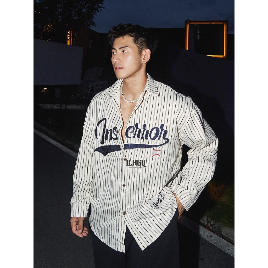 TLHGQ ปกเทรนด์ฤดูใบไม้ร่วงเสื้อเชิ้ตสไตล์อเมริกันสตรีทผู้ชาย beachwear