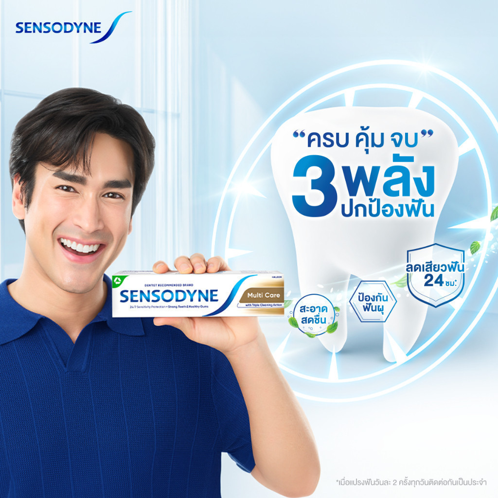 SENSODYNE MULTICARE 160G เซ็นโซดายน์ ยาสีฟัน สูตร มัลติแคร์ ลดอาการเสียวฟัน ช่วยให้ฟันแข็งแรงและป้องกันฟันผุ 160 กรัม - รูปที่ 2
