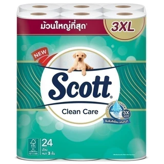 SCOTT สก๊อตต์คลีนแคร์กระดาษชำระม้วนใหญ่ที่สุด 3XL แพค 24ม้วน [8888336032078]