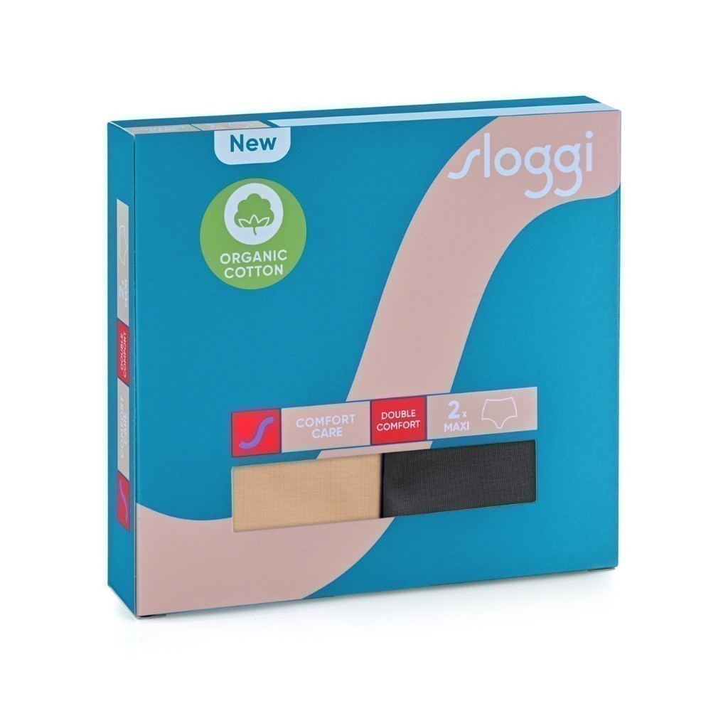 sloggi กางเกงในเนื้อผ้าคอตตอนรูปแบบแม็กซี่ จำนวน 2ชิ้นใน1แพ็ค รุ่น sloggiComfort care Maxi2 2P R รหัส10218581สีเบจดำV008 ราคา ถูกที่สุด ดีลบีเคเค แกลเลอรีภาพที่ 6