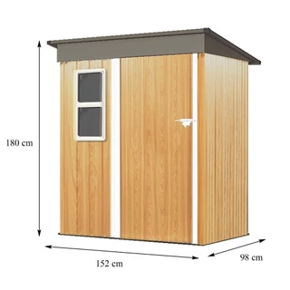 [จัดส่งพร้อมประกอบ] SPRING บ้านเก็บของกลางแจ้งกัลวาไนซ์ทึบ HUNTER 152X98 ซม. จัดส่งโดย HomePro