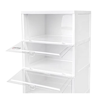 STACKO กล่องรองเท้า 5 ช่อง TOWER 35x28x88 ซม. สีขาว/ใส จัดส่งโดย HomePro