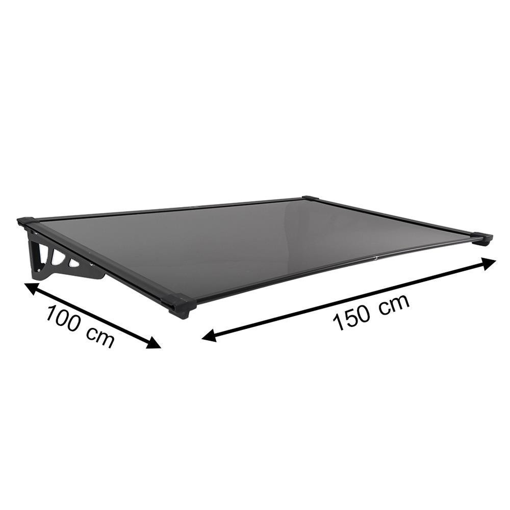 SUNSHIELD กันสาดโพลีคาร์บอเนต ขาอะลูมิเนียม MAX-SERIES 100x150 ซม. หนา 3 มม. สีเทาอ่อน จัดส่งโดย HomePro