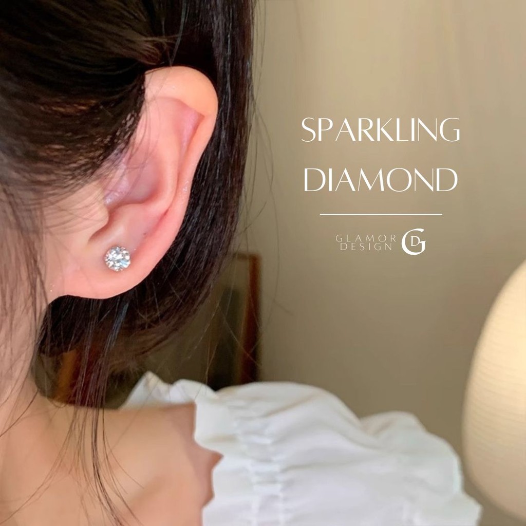 ต่างหูเงินแท้ Sparkling Diamond เสริมลุคสวยทุกวันจาก Glamor Design