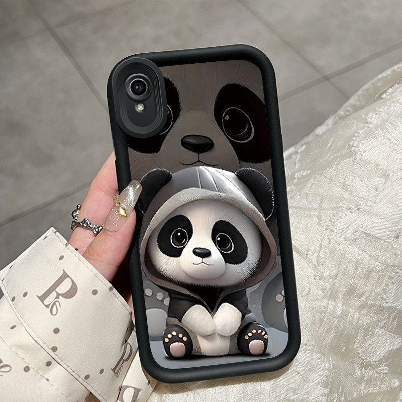 เคสสำหรับ VIVO Y91C Y90 Y1s เคสโทรศัพท์ซิลิโคนดูดซับแรงกระแทกรุ่น Q น่ารักลายแพนด้า