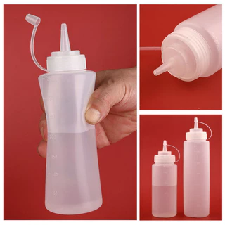 [250ml-900ml] เชิงพาณิชย์อาหารเกรดซอสบีบขวด, น้ำสลัด, ปากแหลมบีบน้ำสลัดขวด