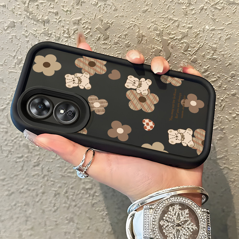 เคสสำหรับ OPPO A17 OPPO A17K เคสโทรศัพท์แฟชั่นที่มีซิลิโคนอ่อนนุ่มดูดซับแรงกระแทกและป้องกันการตกเคสป้องกัน