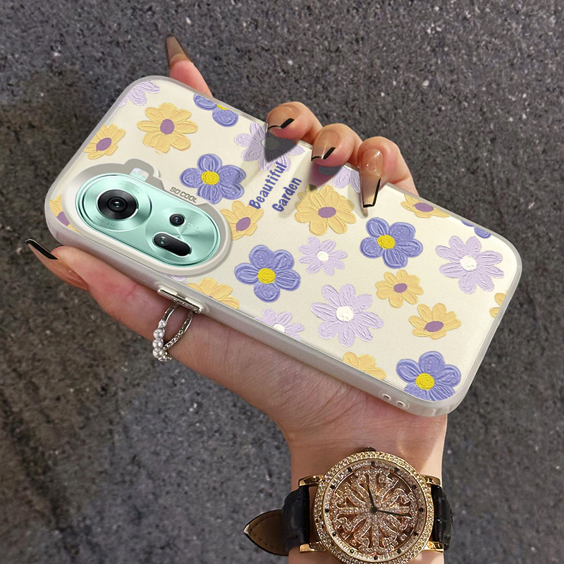 เคสสำหรับ OPPO Reno 11 5G Reno 10 5G Reno 10 Pro 5G Reno 8T 5G เคสโทรศัพท์โปร่งใสดอกไม้