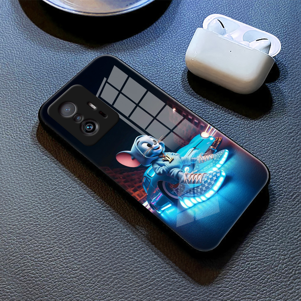 หนูเรืองแสง เคส กระจก Xiaomi Mi 11t 11T pro 10 Ultra h3f2092