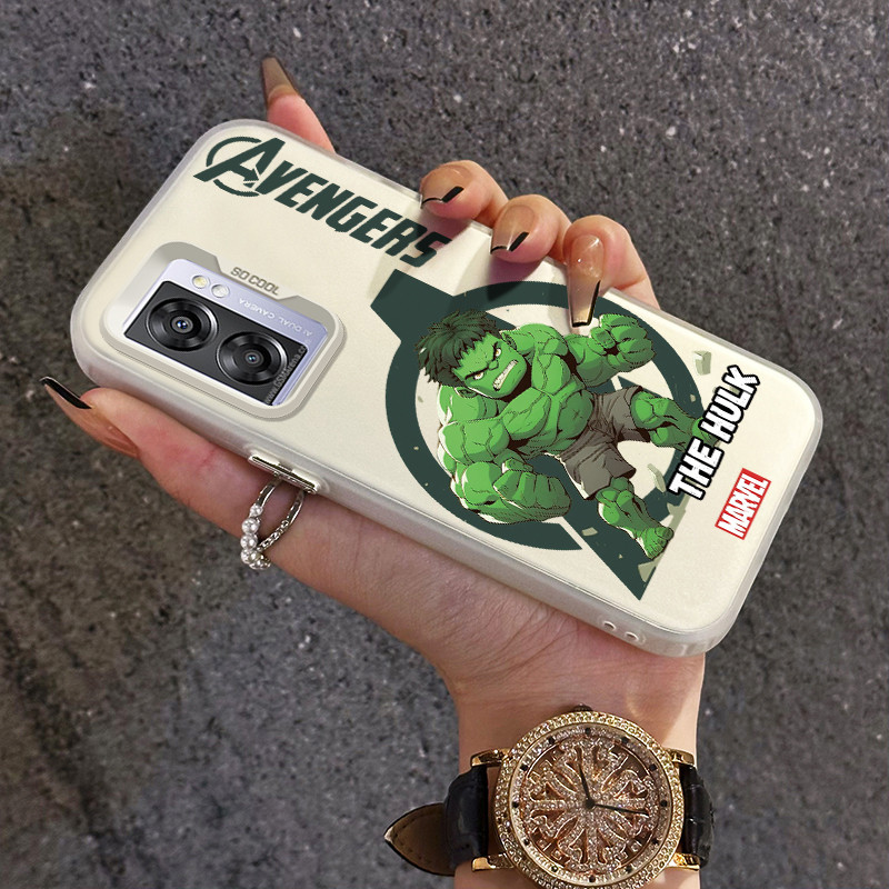 เคสสำหรับ OPPO A57 2022 A77 2022 A57s A57e A77s เคสแข็งกันแรงกระแทก TPU ลายการ์ตูนฮัลค์เคสโทรศัพท์โปร่งใส