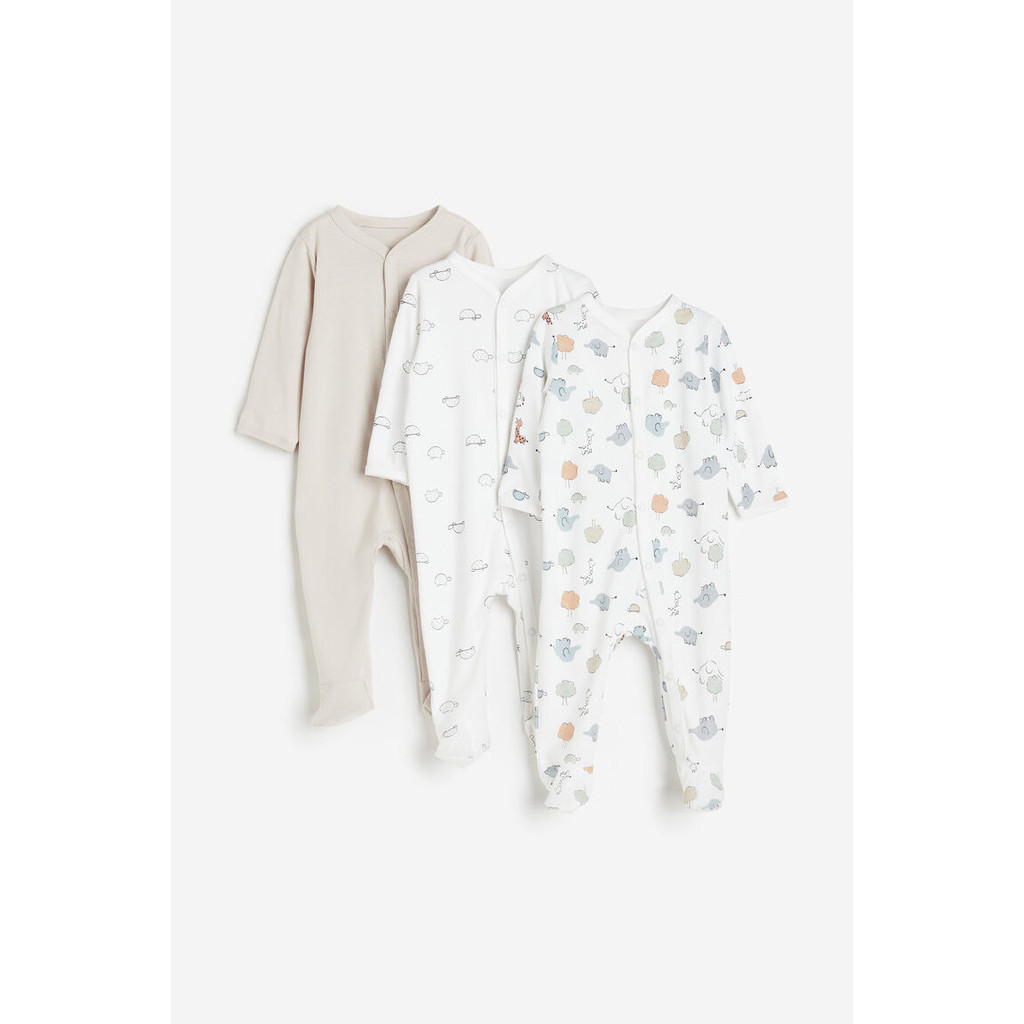 H&M Boy 3-pack sleepsuits with full feet 1188957_1