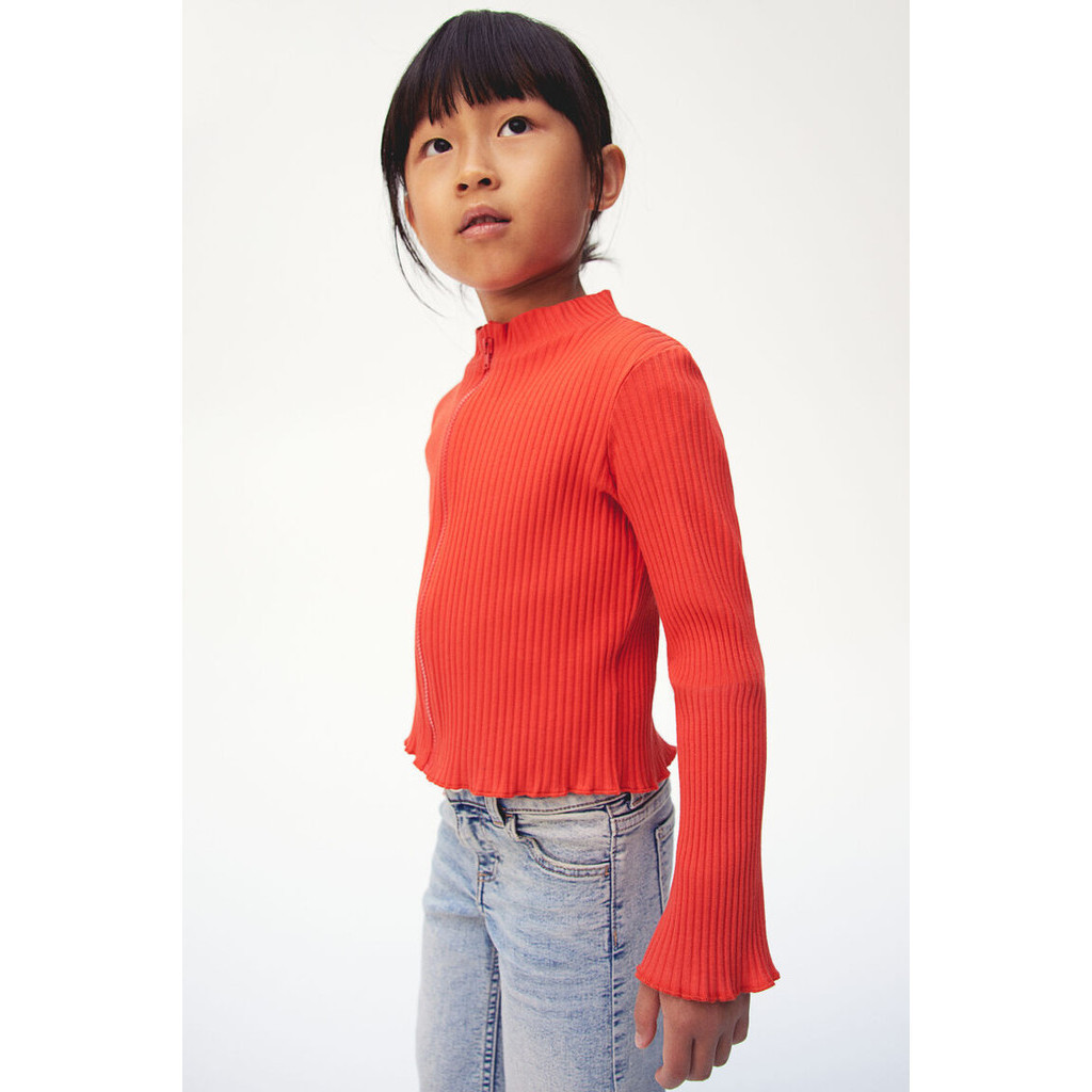 H&M Girl Ribbed jersey cardigan 1246448_1