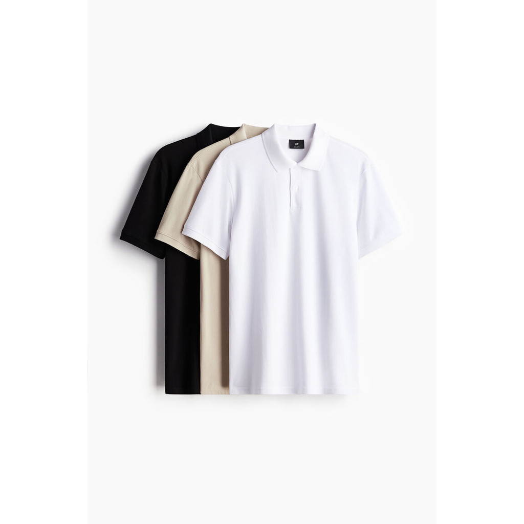H&M Man 3-pack Regular Fit Polo shirts 1216809_2