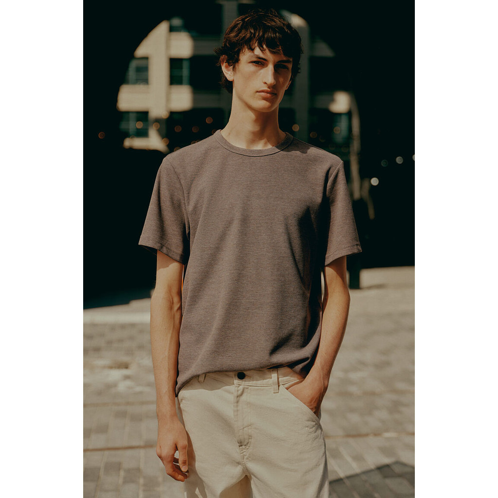 H&M Man Regular Fit Waffled T-shirt 1249530_4