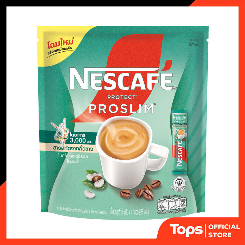 เนสกาแฟโพรเทคโพรสลิมกาแฟปรุงสำเร็จชนิดผง 15กรัม แพค 17ซอง [8850127009095]
