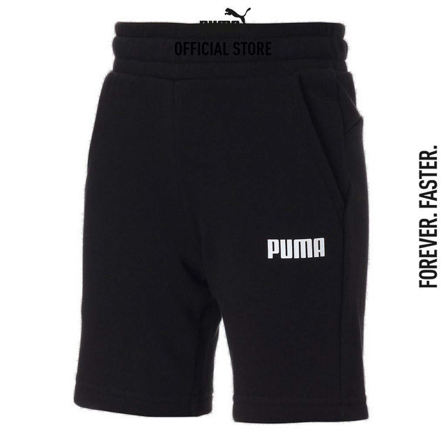 PUMA KIDS - กางเกงขาสั้นเด็กโต Essentials Youth Sweat Shorts สีดำ - 84762901