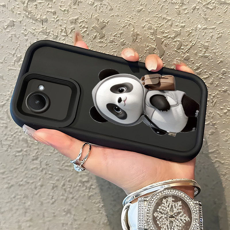 เคสสำหรับ Realme C30 Realme C30s Realme Narzo 50i Prime เคสป้องกันซิลิโคนป้องกันลายนิ้วมือเคสโทรศัพท์หมีแพนด้าน่ารัก