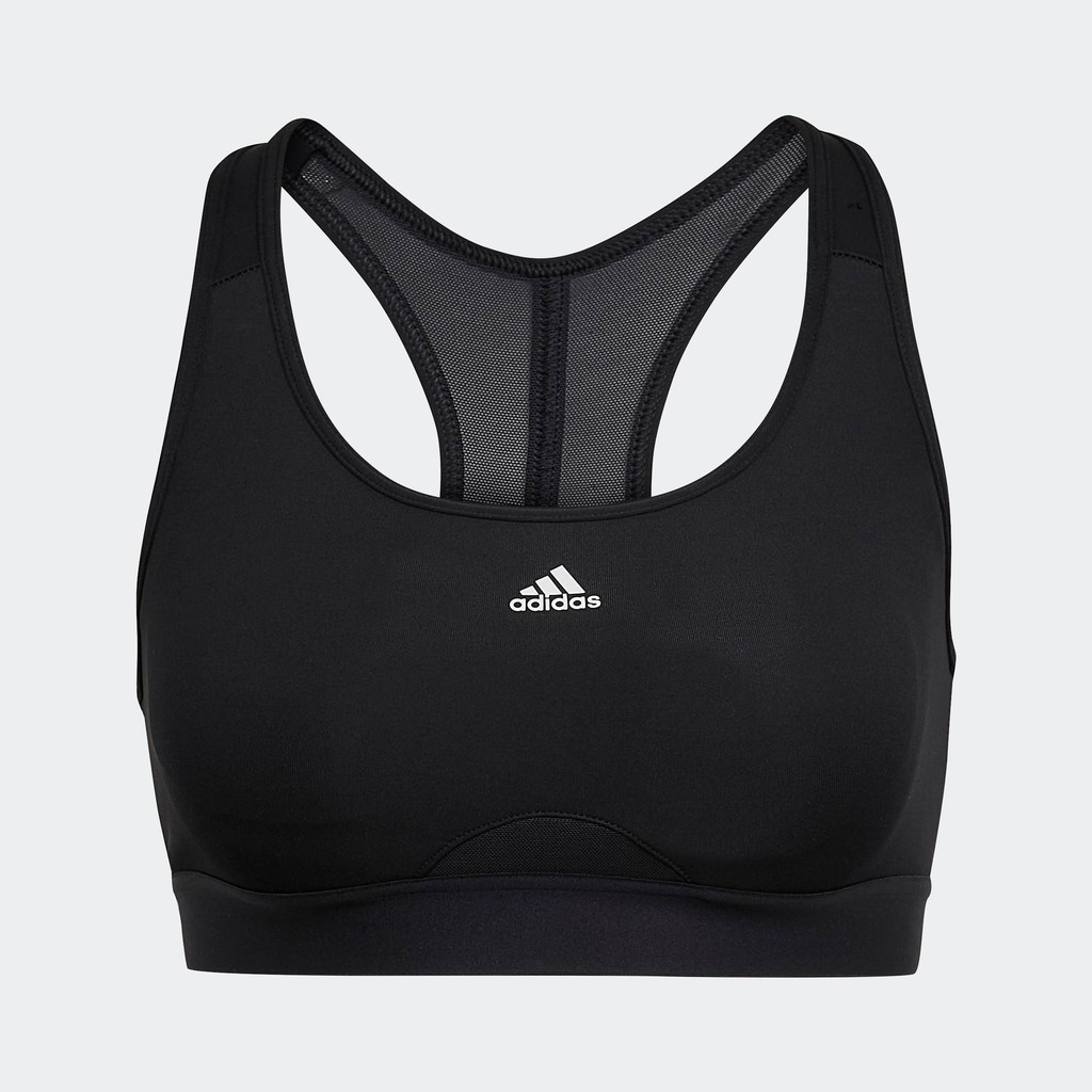 adidas เทรนนิง & Gym & Training สปอร์ตบราซัพพอร์ตระดับปานกลาง Powerreact ผู้หญิง สีดำ HC7489