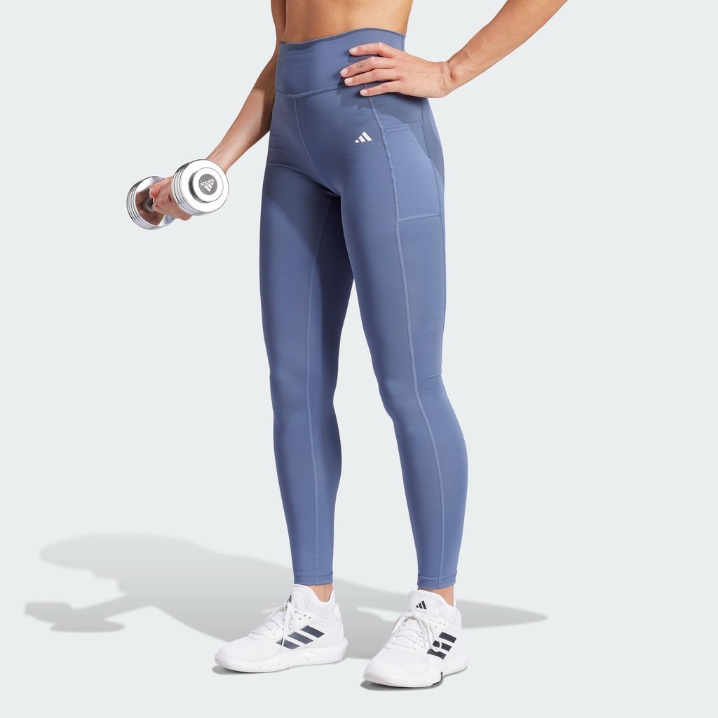 adidas เทรนนิง กางเกงเลกกิ้งขายาว Optime ผู้หญิง สีน้ำเงิน IT9110