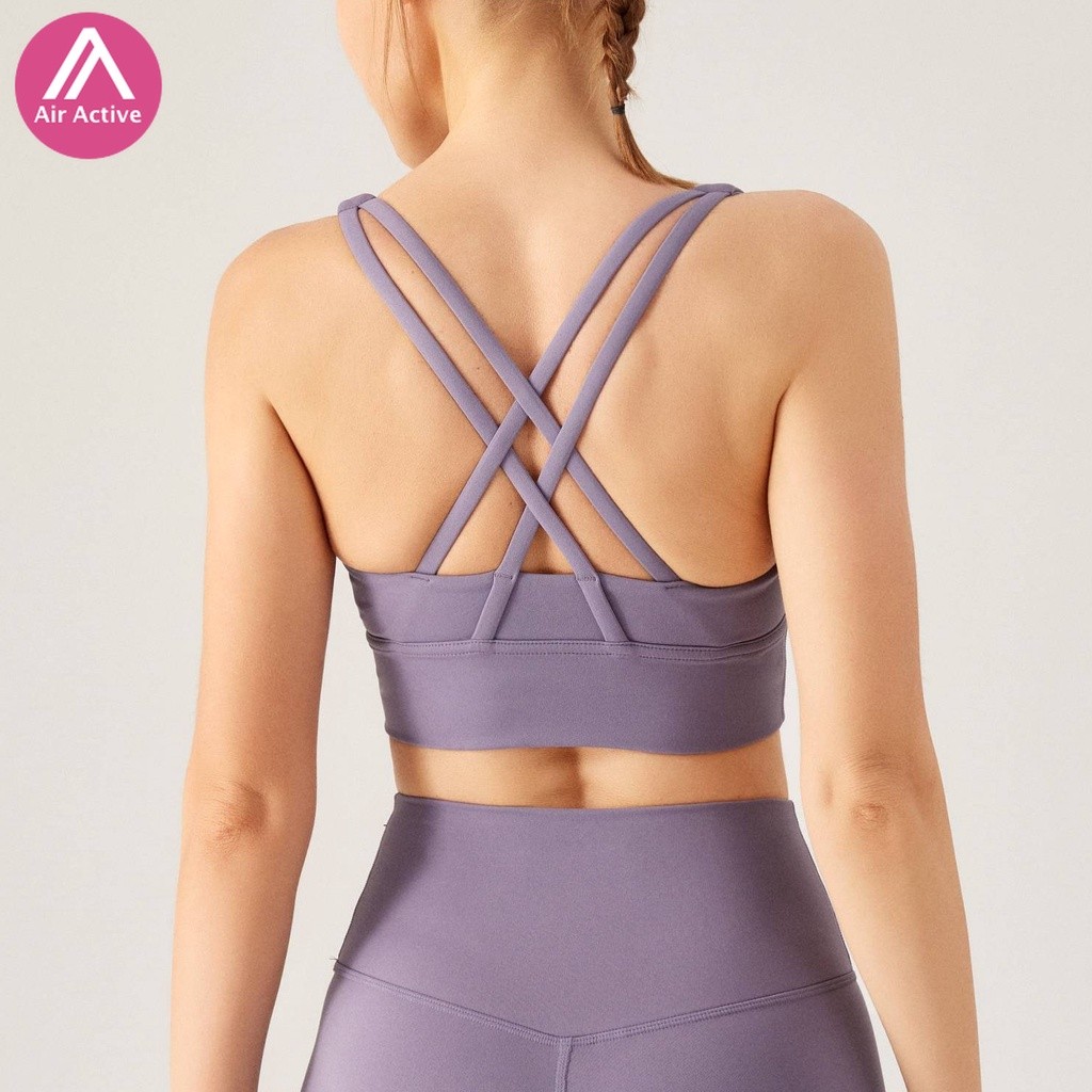 AirActive Serenity Flow Bra สปอร์ตบรา มีฟองน้ำในตัว เบาสบายเหมือนไม่ได้สวม ดีไซน์โชว์แผ่นหลัง สำหรับผู้หญิงเล่นโยคะ