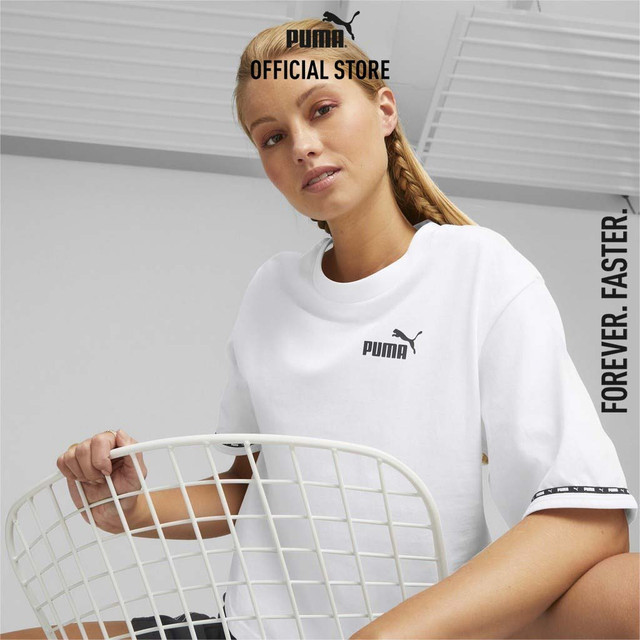PUMA BASICS - เสื้อยืดผู้หญิง PUMA POWER สีขาว - 67362602
