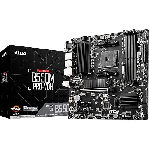 Msi B550M Pro-Vdh Amd Ryzen 5000/4000G/3000 ซีรีส์โปรเซสเซอร์ซ็อกเก็ตที่รองรับ Am4 Ddr4 Pcie4.0 Micr