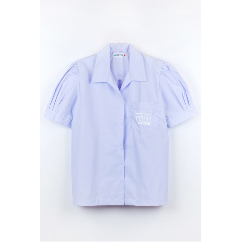 เสื้อเตรียมปีกนก ส.ผ. มัธยม.ปลาย โรงเรียนราชินี ผ้าโทเร ตราท็อป #995 บิลเบิกโรงเรียนได้