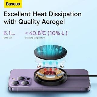 [รองรับ IP 16,17] Baseus แท่นชาร์จแม่เหล็กไร้สาย รุ่น Simple Mini 3 Magnetic Wireless Charger 15W