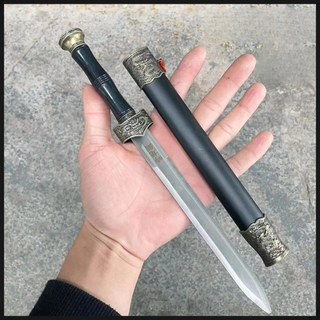 มีดซามูไร(ไม่มีคม)⚔️ดาบฮั่นโบราณ ลายมังกรเมฆ มีฝัก Cosplay ดาบซามูไร เหล็กดามัสกัส อุปกรณ์ละครประวัติศาสตร์