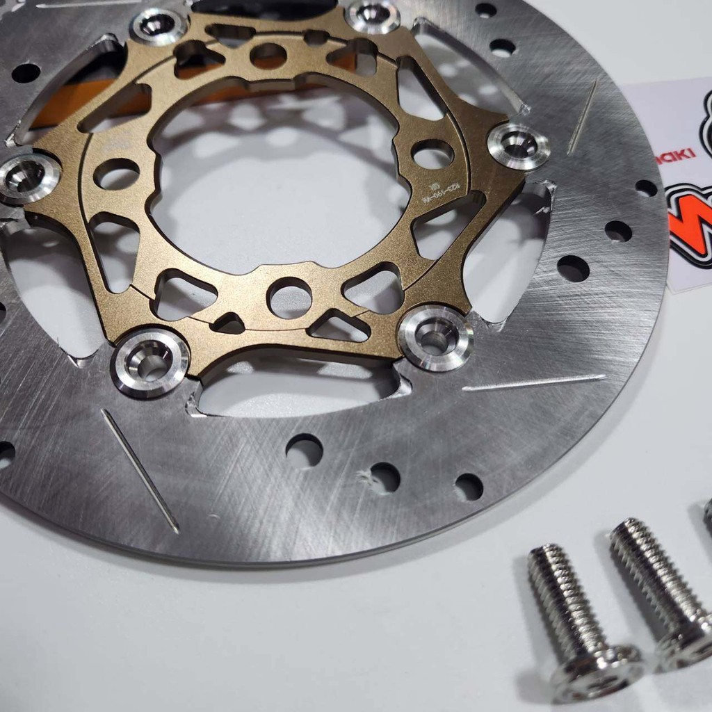 ZERN8.1 จานดิสเบรค 190 มิล ทองไทเทหมุดสแตนเลส + น็อตสแตนเลส4ตัว GIORNO / CLICK10i / SCOOPYi กล่องส้มดำ - รูปที่ 2