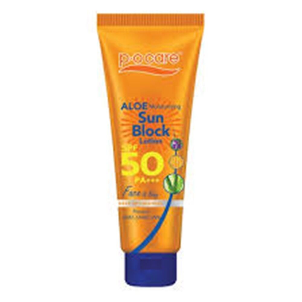 POCARE พีโอ แคร์อโล มอยส์เจอร์ไรซิ่ง ซัน บล็อค โลชั่น Spf50+ Pa++++ เฟส แอนด์ บอดี้ 45 มล.