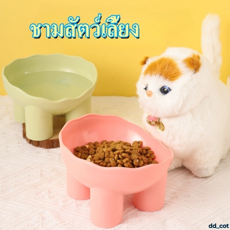 ชามอาหารสัตว์เลี้ยง ชามหมา ชามแมว แบบเอียง เครื่องให้อาหารสัตว์เลี้ยง เส้นผ่าศูนย์กลางขนาดใหญ่