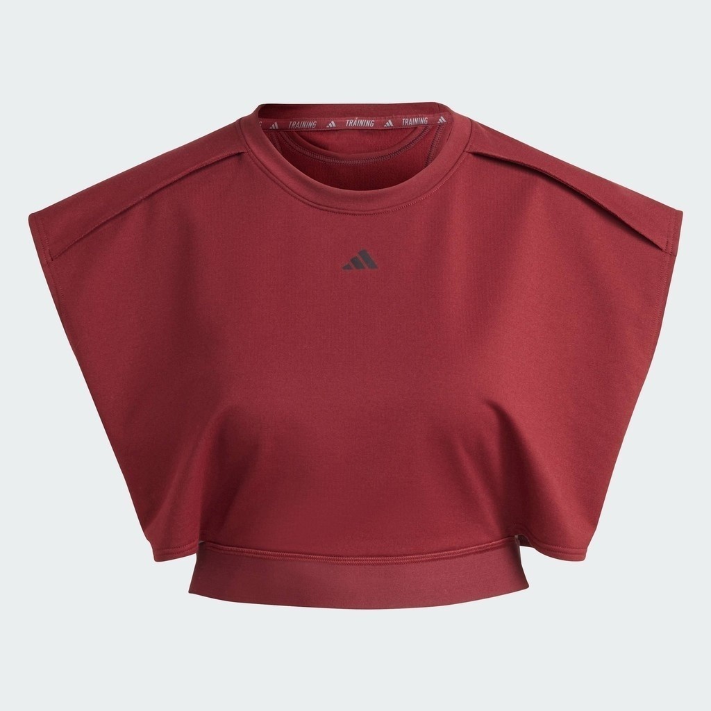 adidas Training Power AEROREADY Crop Sleeveless Tee Women Burgundy IM2708