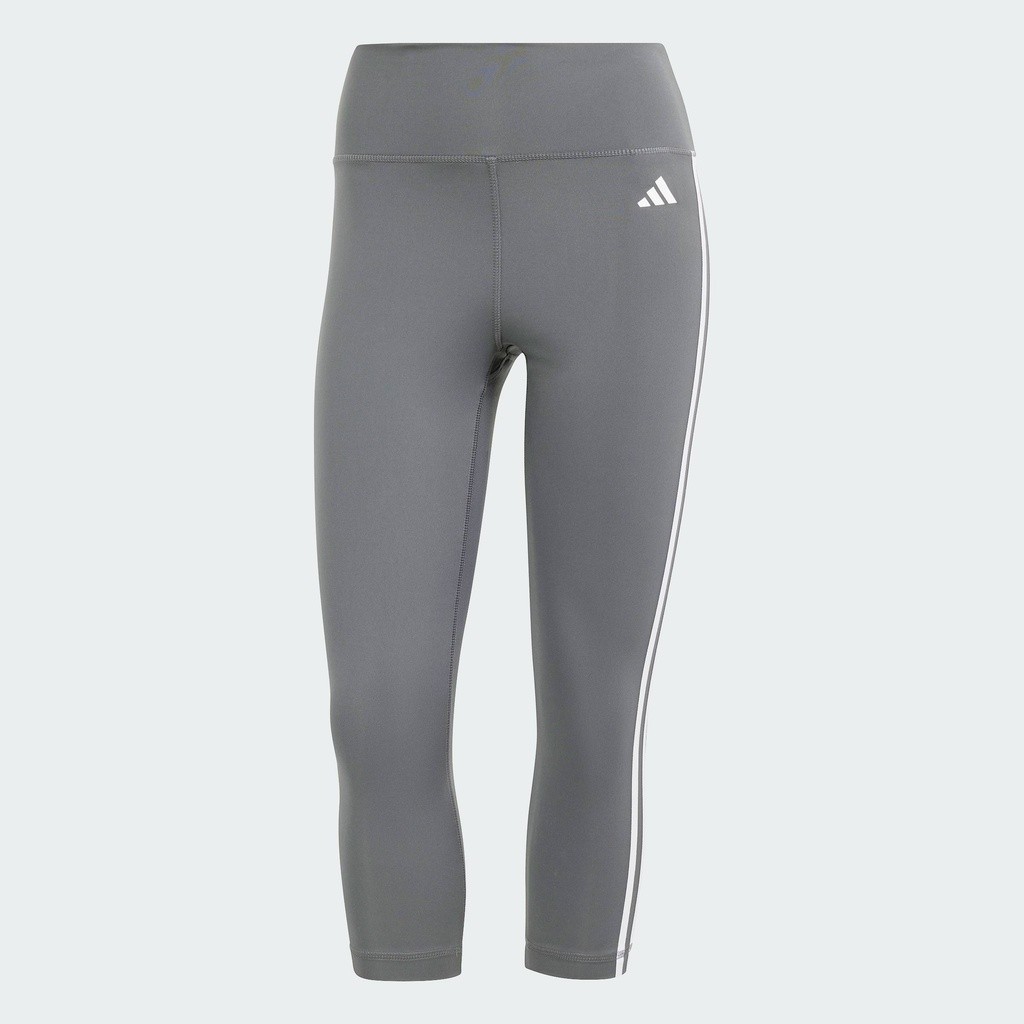 adidas Training Train Essentials 3-Stripes High-Waisted 3/4 Leggings Women Grey IS2168