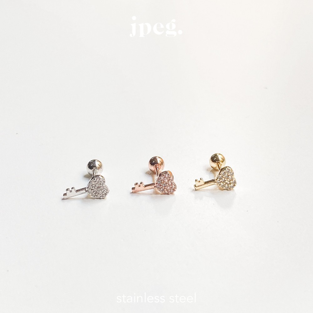 JPEG - Key Love Piercing  (Stainless Steel) จิวหู