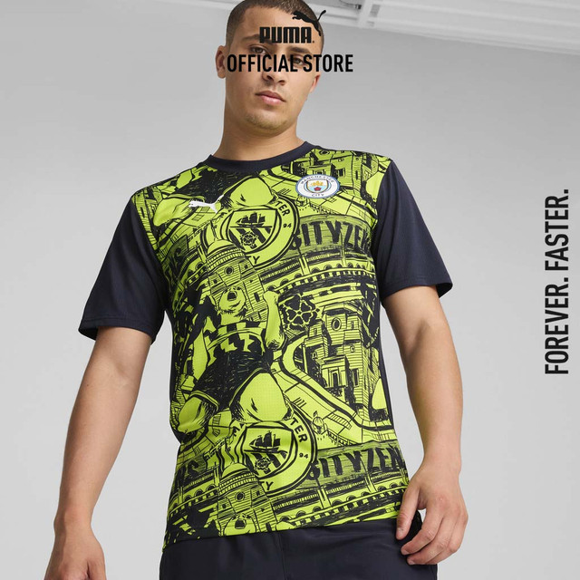 PUMA FOOTBALL - เสื้อเจอร์ซีย์ชายแขนสั้นชุดพรีแมตช์ Manchester City สีเหลือง 77757814