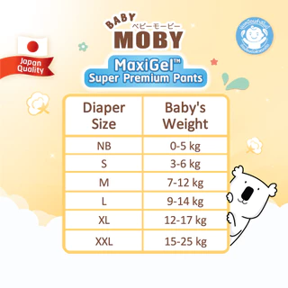 (แถม เฉพาะตัวเลือก 3 แถม 1 แพคคละไม่ได้)BabyMoby ผ้าอ้อมสำเร็จรูป รุ่น MaxiGel ชนิดกางเกง ไซซ์ M - XXL รวมหลายตัวเลือก