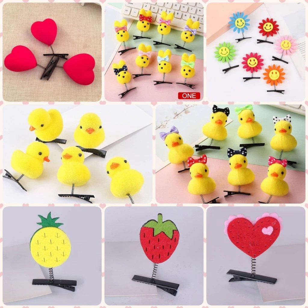 candypop น่ารักเป็ดสีเหลืองเล็กๆ Hairpin หัวใจอุปกรณ์เสริมผมเป็ดนักเรียนสาวเด็กของเล่นขนาดเล็ก