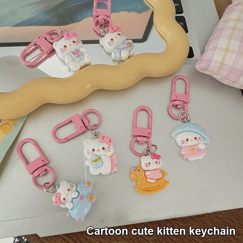candypop การ์ตูนน่ารัก Kitty Key Chain สาวหวานจี้คู่ Best Friend ของขวัญ