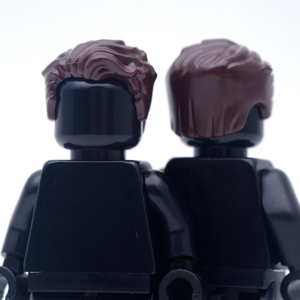 ( Ploybrick Minifigure ของแท้ ) Dark Brown Swept Tousled Hair ผม ( for collections ) LEGO
