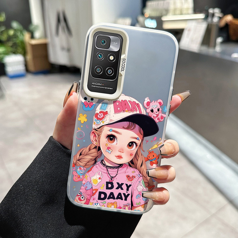 เคสสำหรับ Xiaomi Redmi 10 Prime 10C 12C 11A POCO C55 เคสป้องกันเคสมือถือโปร่งแสงผู้หญิงสีสันสดใส