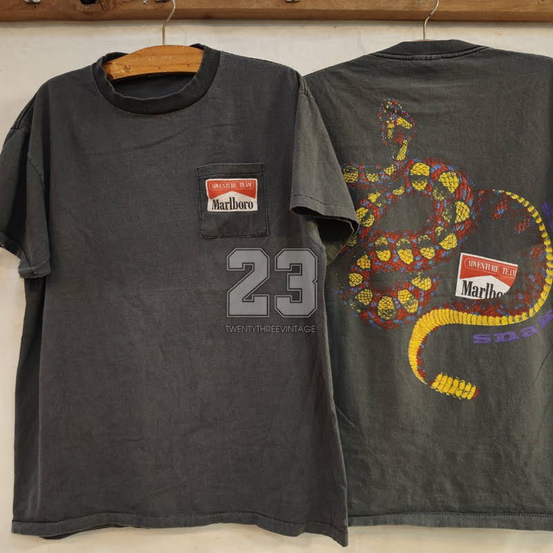 [ 23 ] Marlboro Snake pass poket Bio Washed เสื้อวินเทจ เสื้อวง vintage shirt