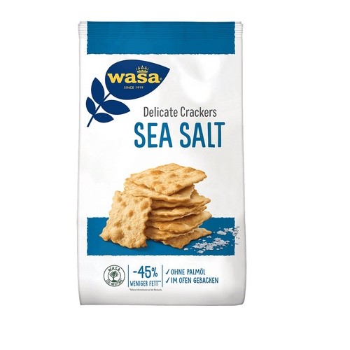 Wasa Crackers Sea Salt 180G ขนมปังกรอบ ขนม ขนมกินเล่น วาซา